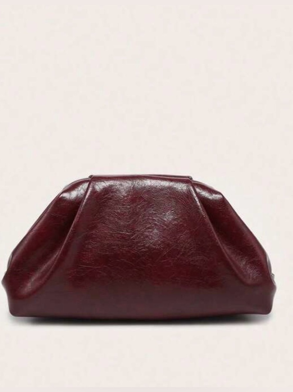 Burgundy Woven Clutch Bag -